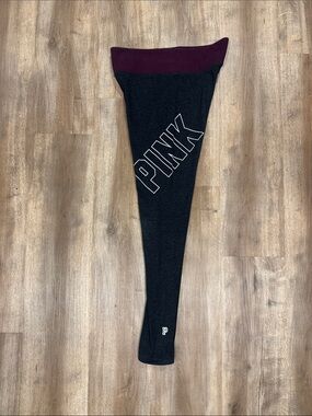 Victoria's Secret PINK Yoga Leggings in Charcoal and Plum
